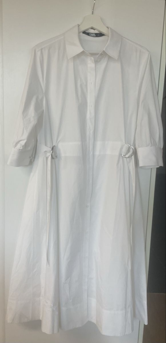 Karl Lagerfeld Vestiti: Karl Lagerfeld Hemdblusenkleid Weiss Baumwolle Gr. 36 – Nuovo (secondo la descrizione) da Steinhausen venduto da Marmottarosa 4