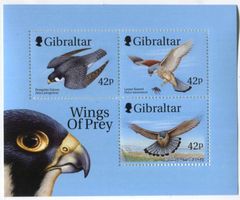 Block "Wanderfalke, Turmfalke, Rötelfalke". Gibraltar.
