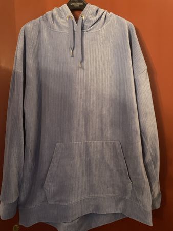 Blauer Cord Hoodie Gr. M kuschelig weich Herbst