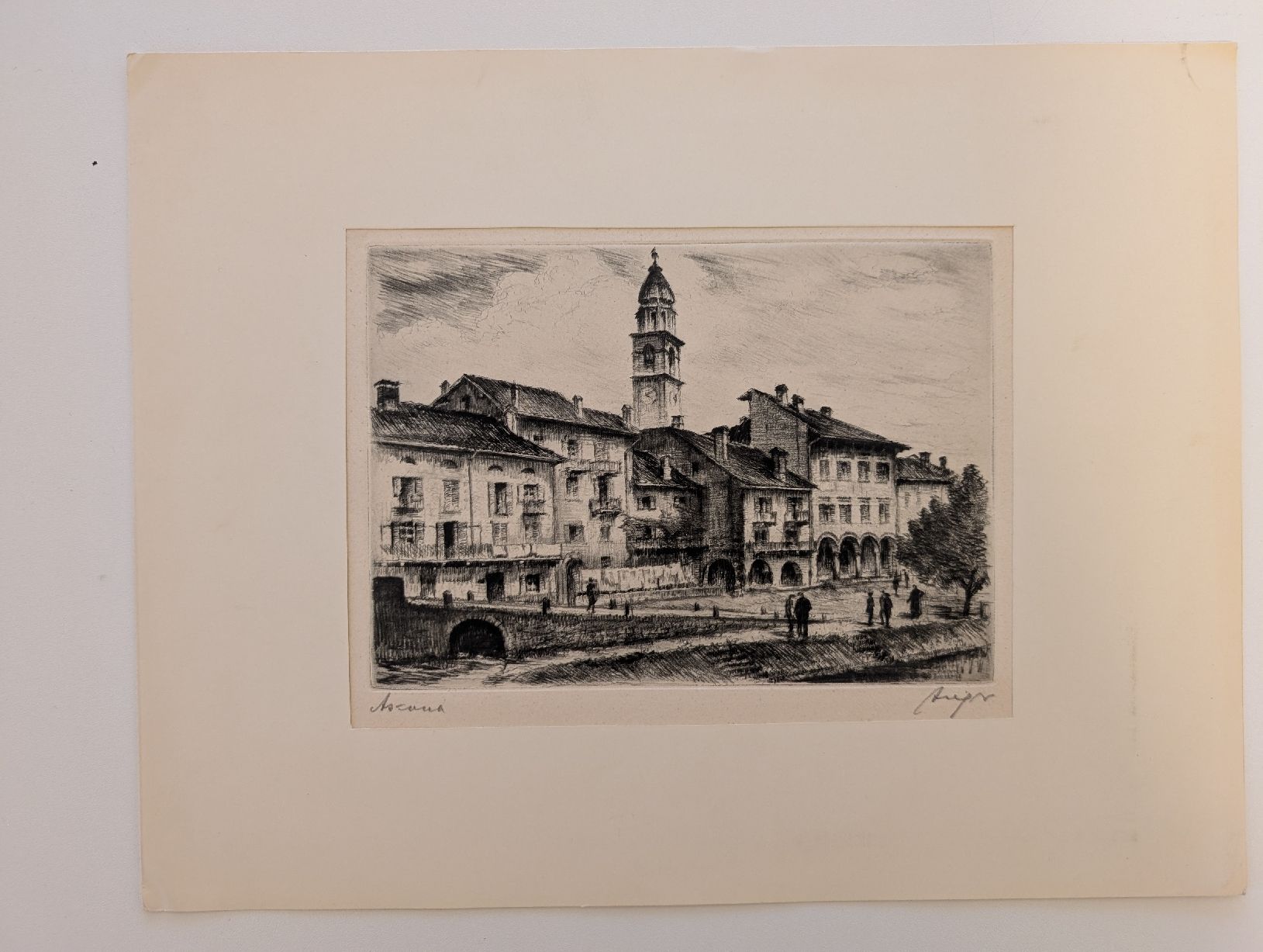 Foto & Immagini: Antike Radierung Stadtansicht Italien Signiert – Usato da Walzenhausen venduto da Patrik23