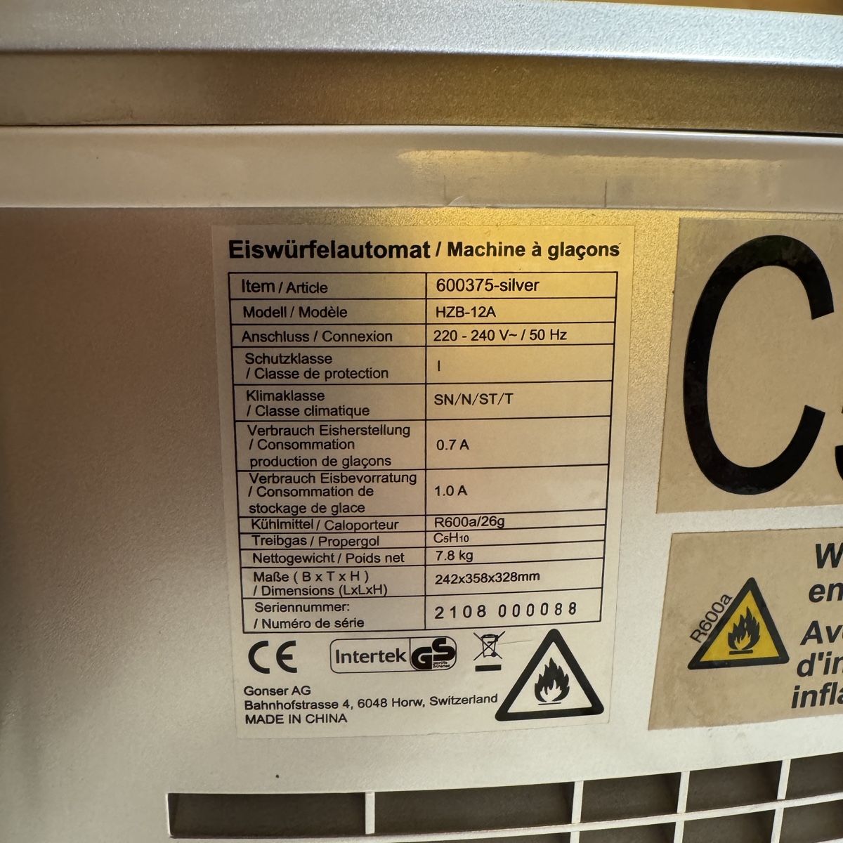 Gonser Elettrodomestici da cucina: Gonser Ice Cube Maker used condition – Usato da Saanen venduto da ewoutlio 6