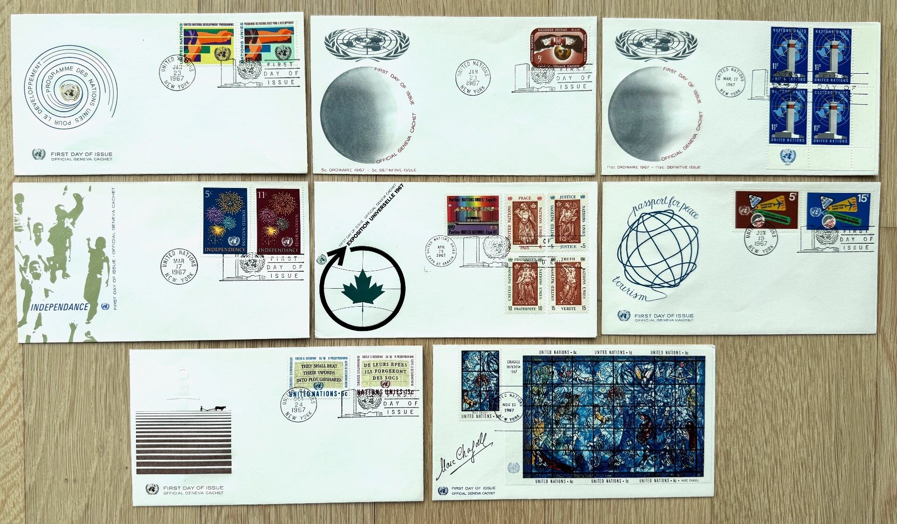 Tutti i francobolli: FDC United Nations New York 1967 – Usato da Zürich venduto da Marfe1