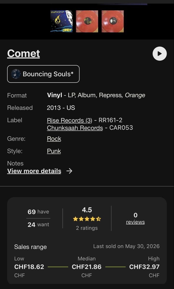 Dischi in vinile: Bouncing Souls - Comet Vinyl LP Orange – Usato da Schmitten FR venduto da Marc1504 2