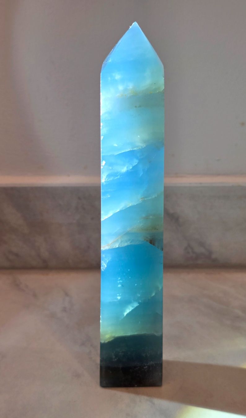 Minerali & Pietre curative: Blauer Onyx Obelisk 245g – Nuovo e nell'imballaggio originale da Matzingen venduto da Shay_Crystalz 2
