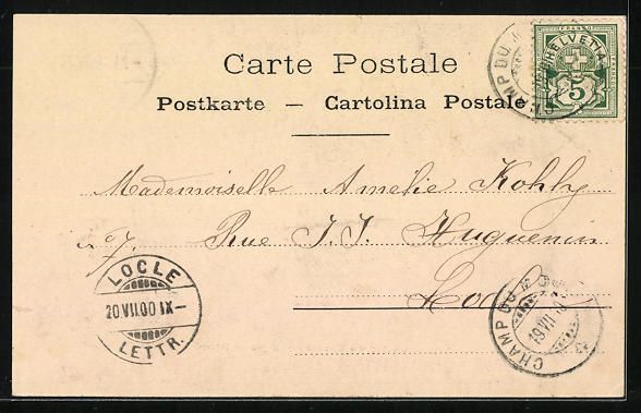 Cartoline postali: AK Champ-du-Moulin, Gorges de l'Areuse – Usato da Berlin venduto da bartko-reher 1