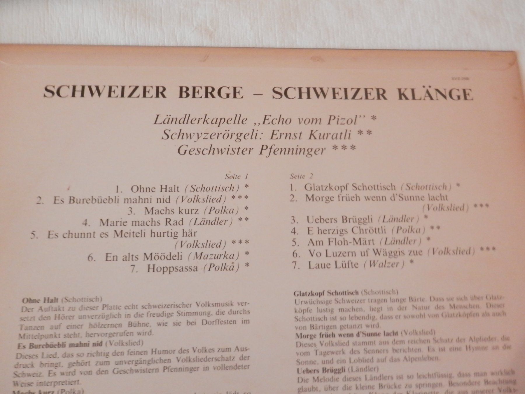 Dischi in vinile: LP Schweizer Berge - Schweizer Klänge – Usato da Weiach venduto da weiach81 2
