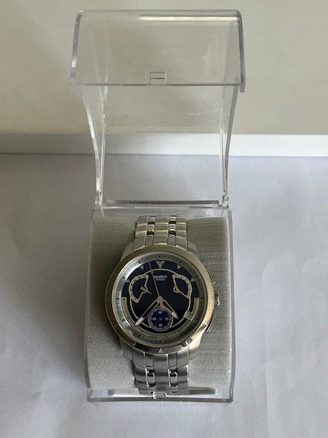 SWATCH IRONY RETROGRADE YRS400G DARK STEEL NEUVE (Neuf avec