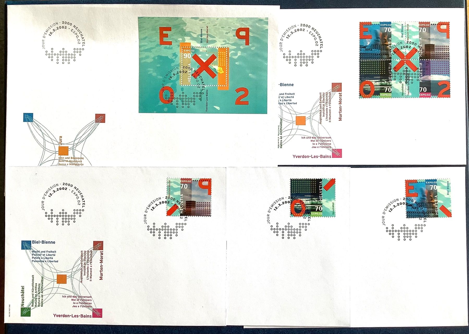 Tous les timbres: 2002 - FDC EXPO.02 Neuchâtel – Neuf (Voir description) à Liestal par Skunk02