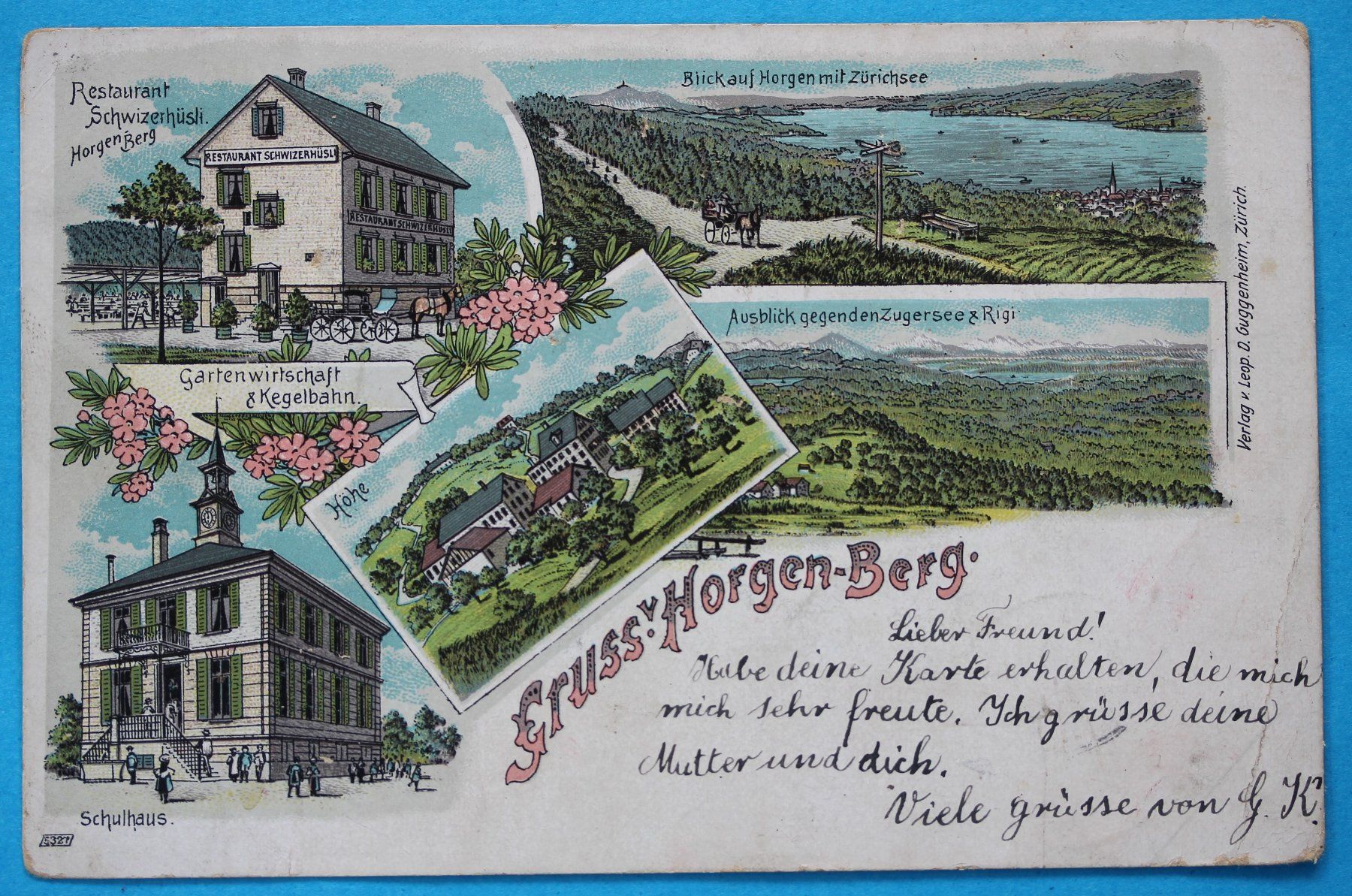 Ansichtskarten: HORGEN - BERG LITHO AK – Gebraucht aus Lotzwil von pirolh
