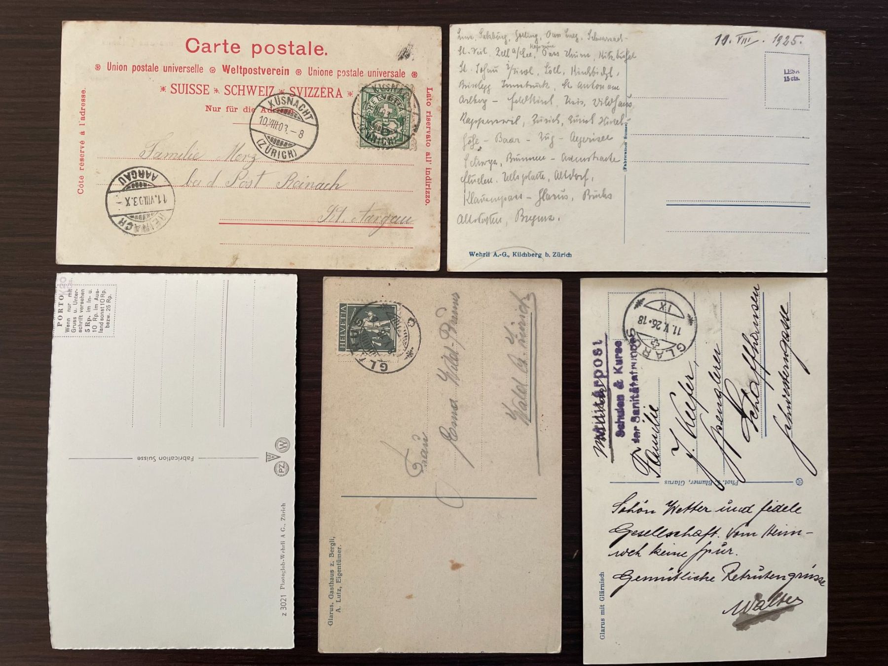 Cartoline postali: GLARUS Lot von 23 Ansichtskarten aus Glarus – Usato da Wald ZH venduto da TLILEF 8