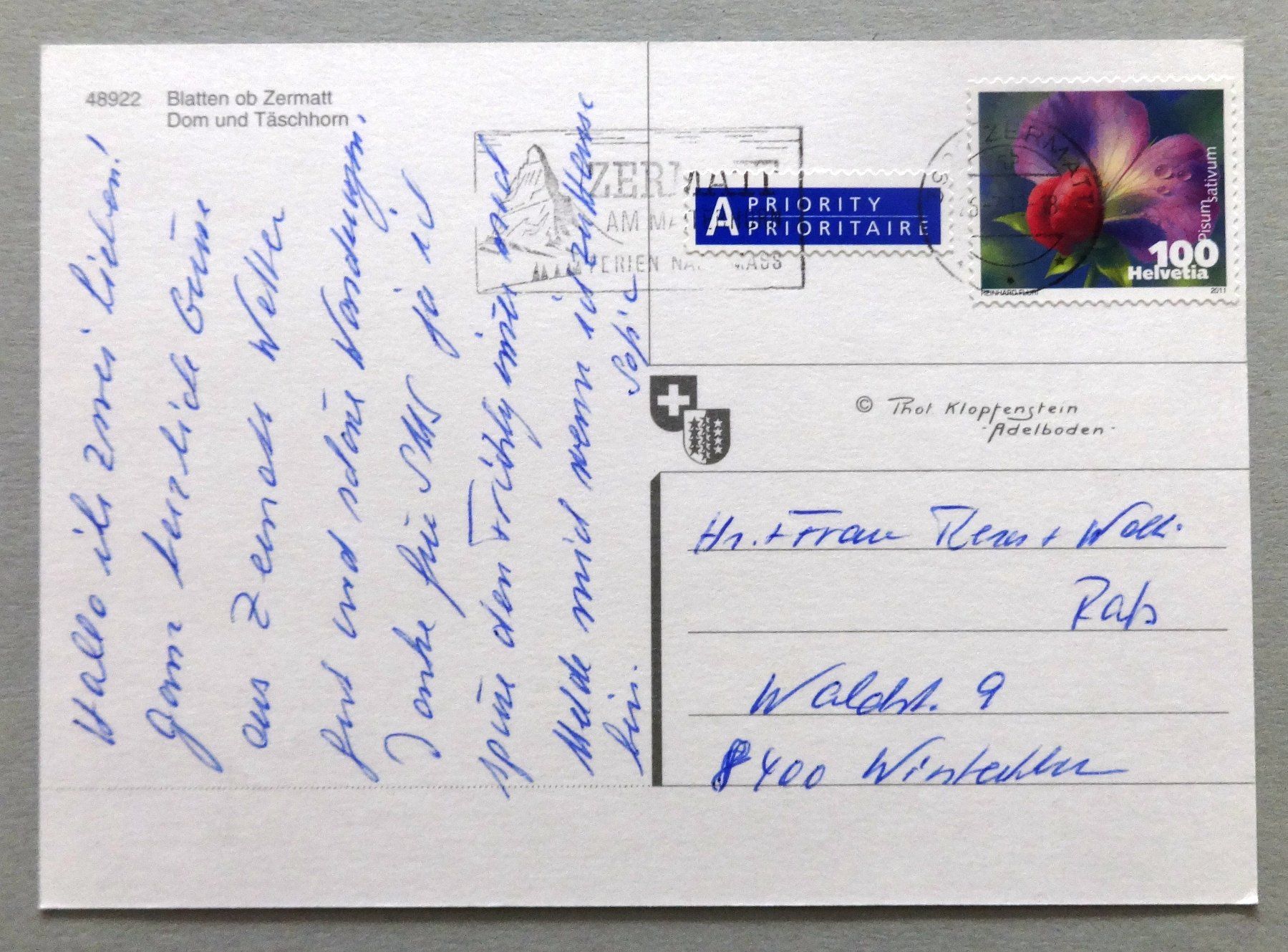 Cartoline postali: Blatten ob Zermatt – Usato da Fétigny venduto da Billy2miny 1