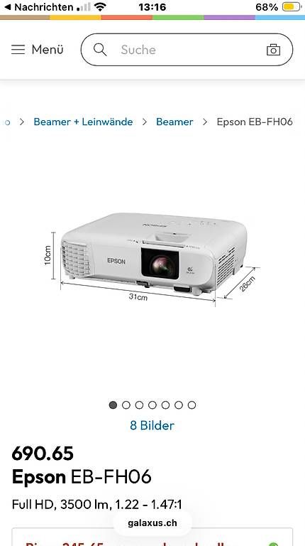 Videoprojektoren: Beamer Epson EB-FH06 – Gebraucht aus Zürich von ardnaxela84