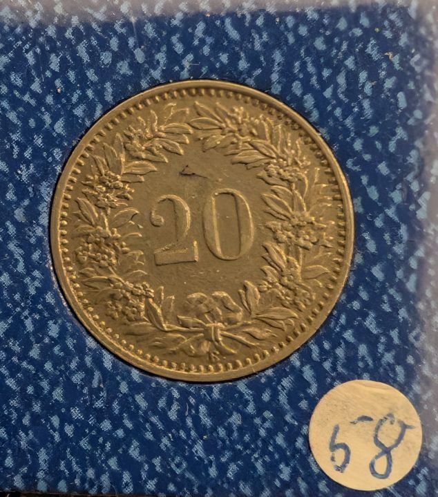 Tutti le monete: 20 Rappen 1958 – Usato da Arch venduto da coinsandmore 1