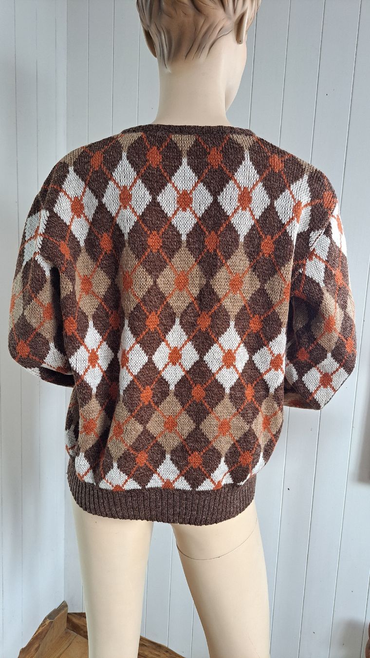 Maglioni & Felpe: Vintage 80s Strickpullover V-Neck Argyle M Pullover Raute – Usato da Mollis venduto da Fauchi99 3
