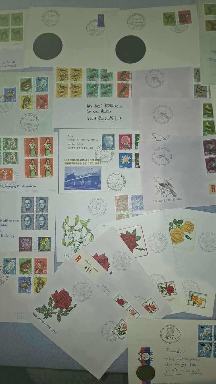 Tutti i francobolli: Lot Pro Juventute Briefe ca 50Stk. – Usato da Balgach venduto da SIMEON27