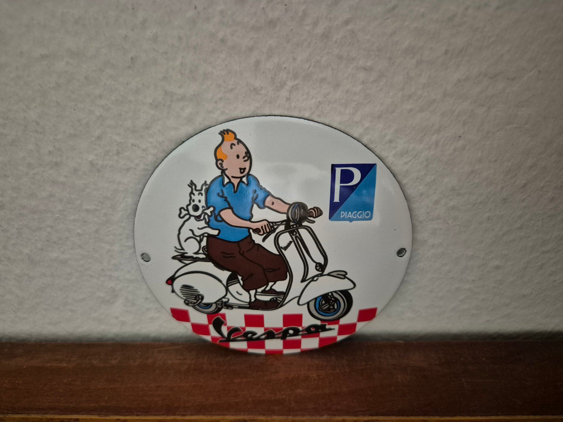 Vespa Schilder: Emailschild Vespa Roller Tim & Struppi Garage Emaille Schild – Neu (gemäss Beschreibung) aus Schaffhausen von pfanis09 2