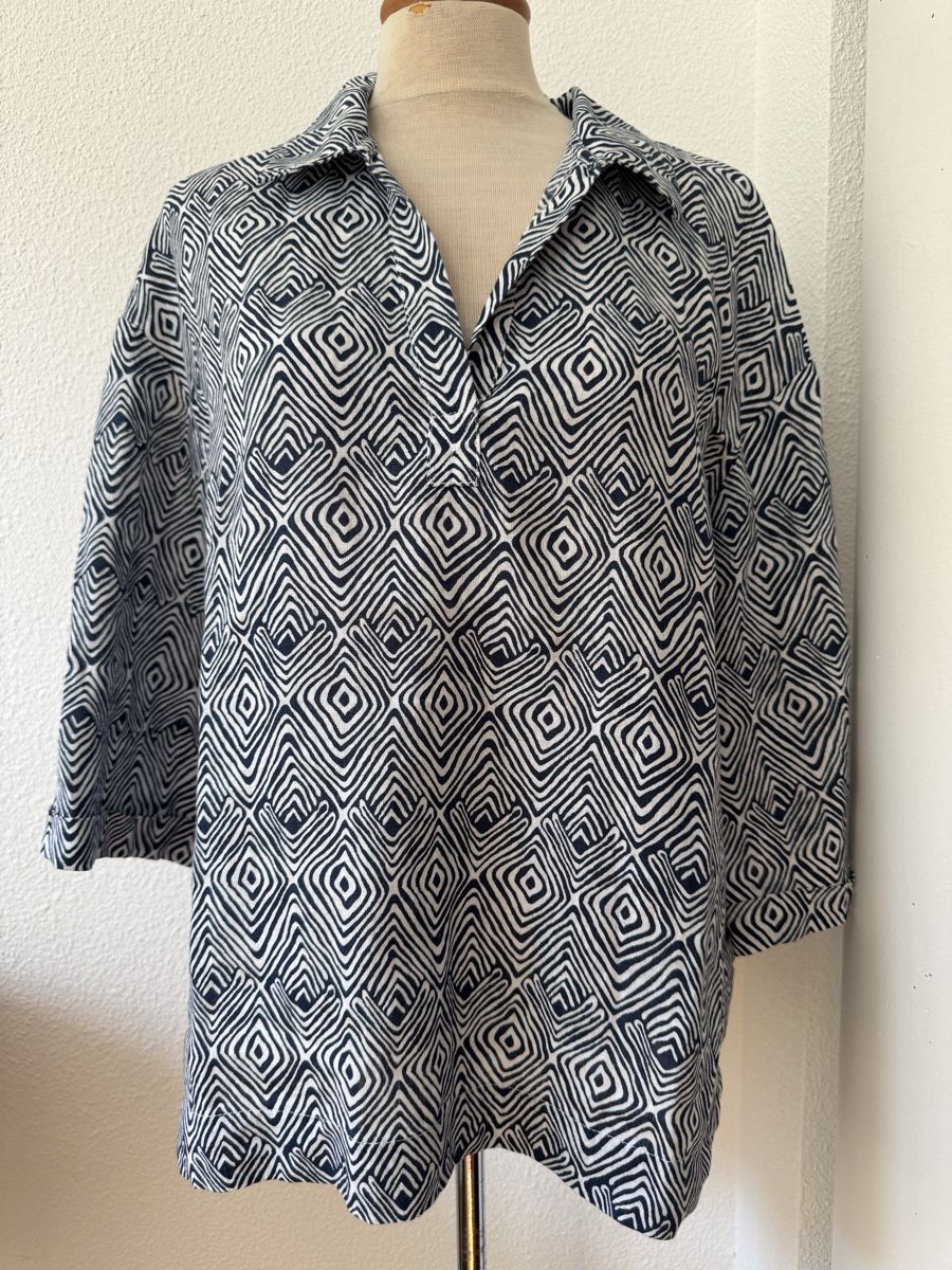 Manor Camicette: Chemise ample en lin MANOR  taille 36 imprimé  – Nuovo (secondo la descrizione) da Morges venduto da sandy069