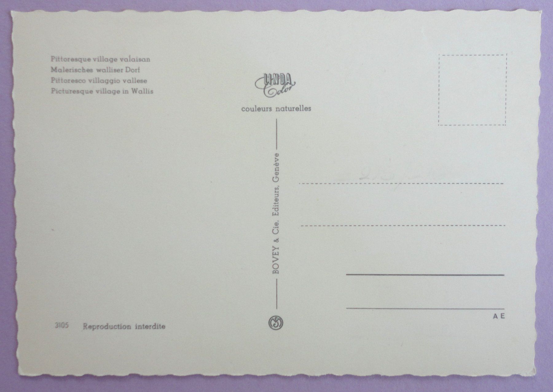 Cartoline postali: Pittoresque village valaisan – Usato da Fétigny venduto da Billy2miny 1