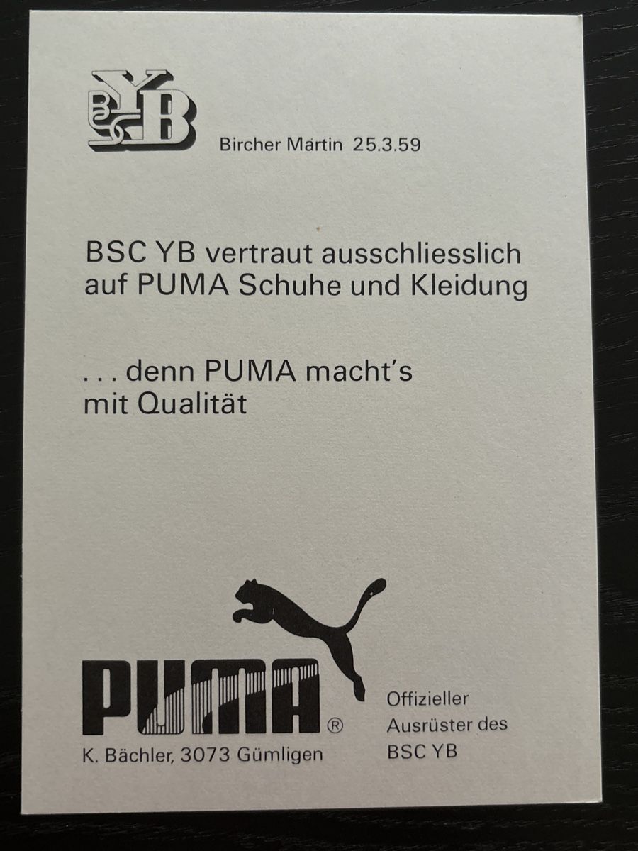 Autogramme: Signierte YB Autogrammkarte Martin Bircher – Gebraucht aus Uetendorf von hoisle 1