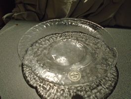 Schale Glas, Glasi Hergiswil, welliger Rand, handarbeit