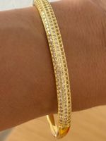 Luxus Elegante  Armreif Armband Farbe :Gold Zirkonia weiss