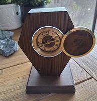 Swiza Tischuhr Vintage Schweiz  Retro Design Holz