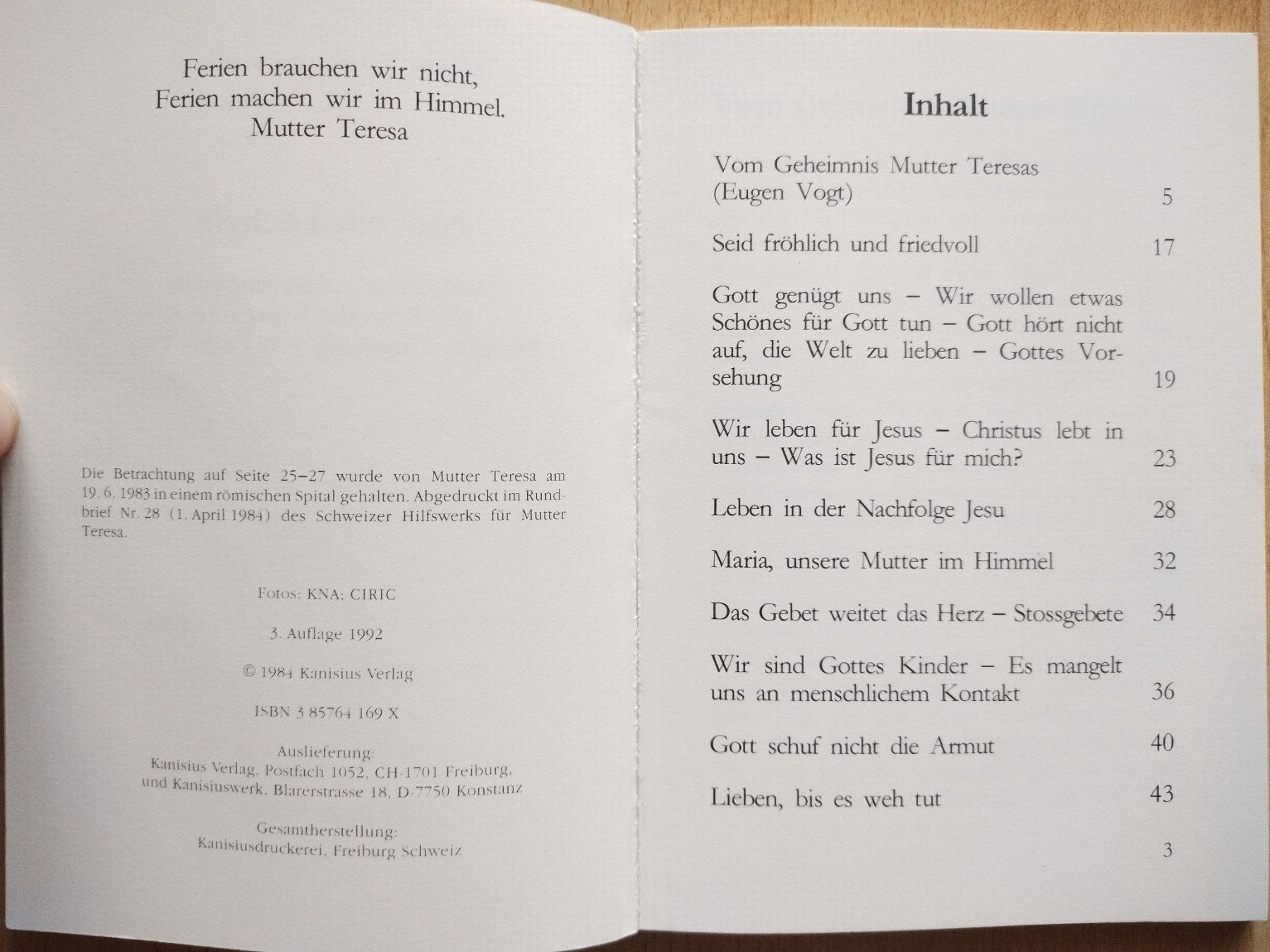 Libri: Mutter Teresa  Nur ein Lächeln – Usato da Jona venduto da Argus36 2