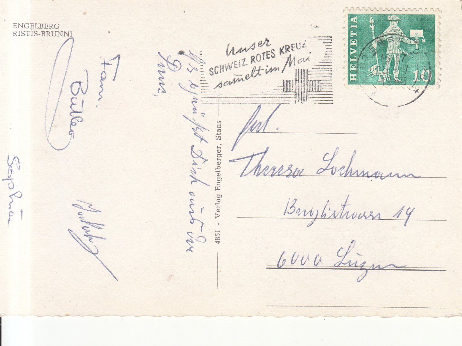 Cartoline postali: Engelberg Ristis Brunni 1965 – Usato da Bürglen TG venduto da StampGraf 1