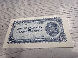 5 Dinara Jugoslawien 1944 Banknote 