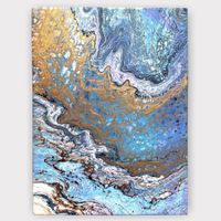 Gemälde „Blaue Küste“ auf Leinwand 30x40 Einzelstück
