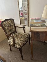     Vintage Möbelset Massivholz mit Polsterstuhl