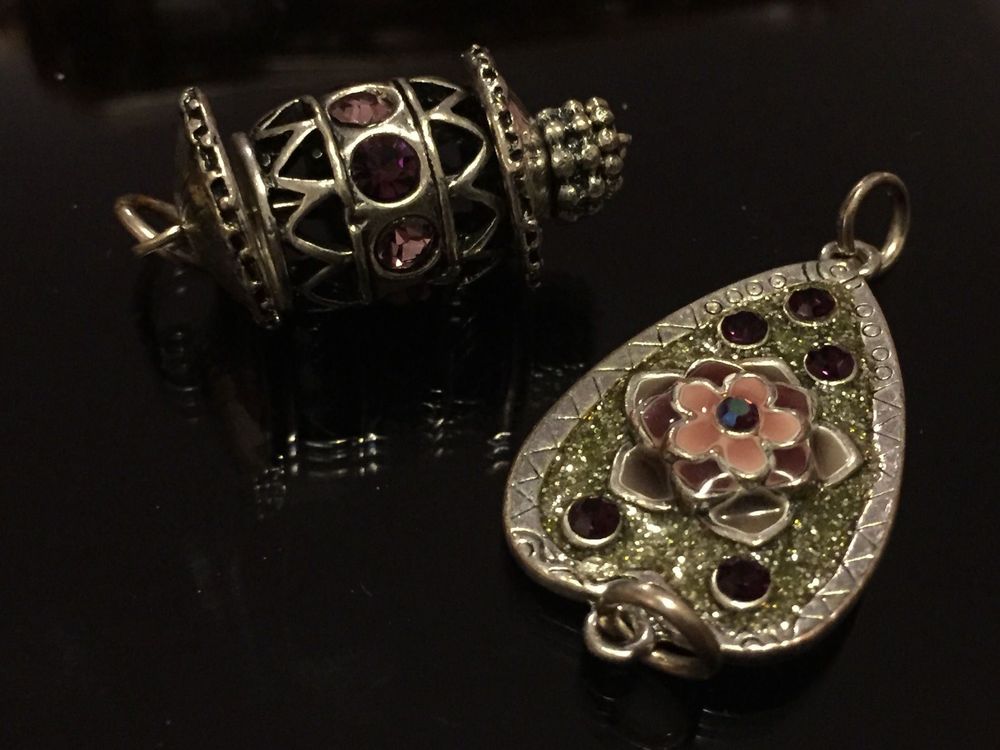 Pendentif Biface Argenté Début 1900 - Bijou Ancien - Style Vintage