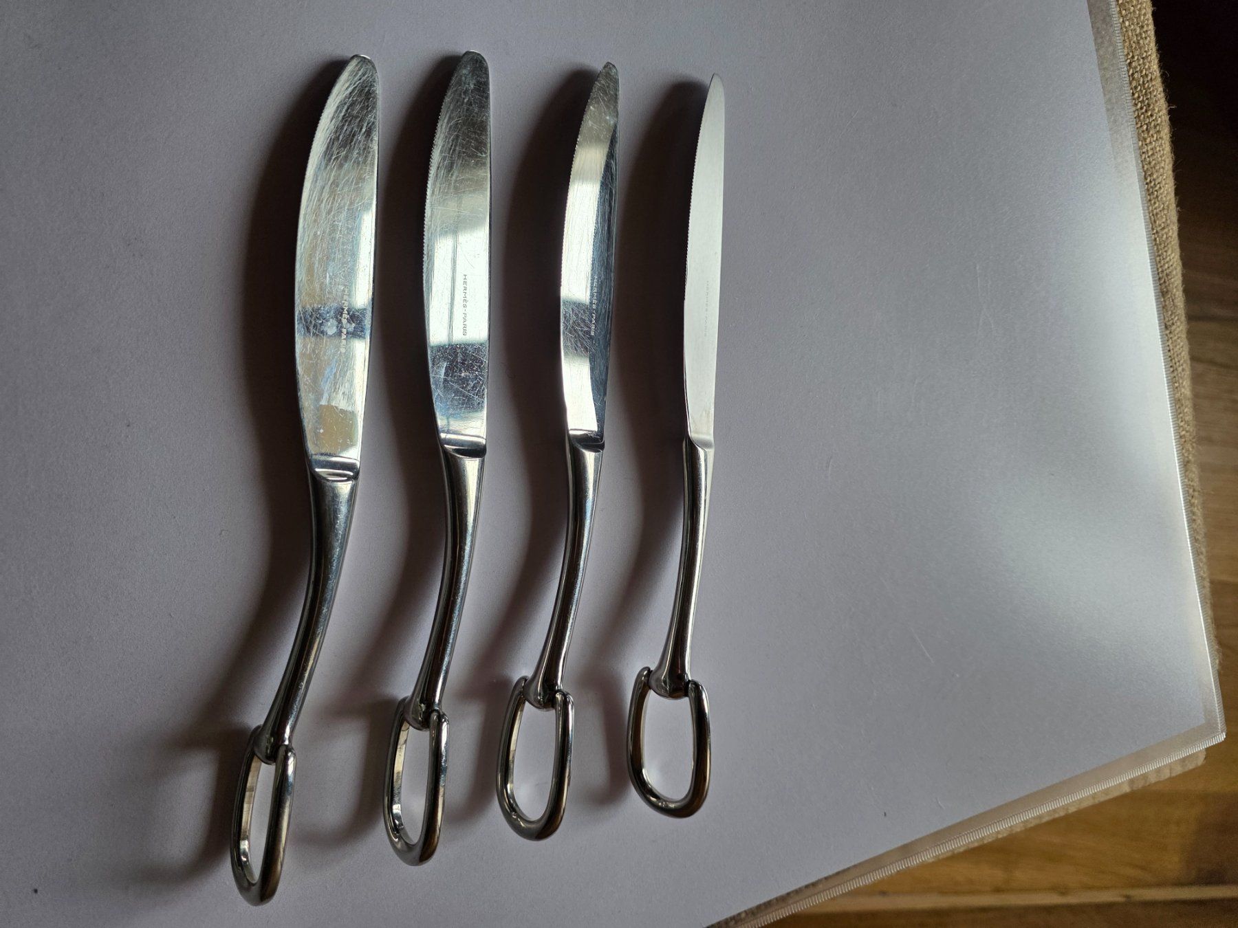 Posate: 4 Hermès Paris Tafel Messer Dinner Knife Attelage – Usato da Walterswil BE venduto da Lonitti 2
