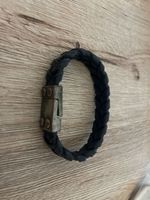 Armband geflochten schwarz mit Metallverschluss gebraucht