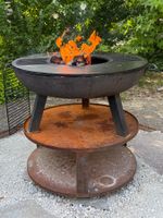 Feuerring Ø 75 mit UB auf Rädern, Höhe 73 cm, mit Abdeckung