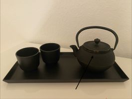 Schwarzes Tee-Set aus Gusseisen, Revol France, Top!
