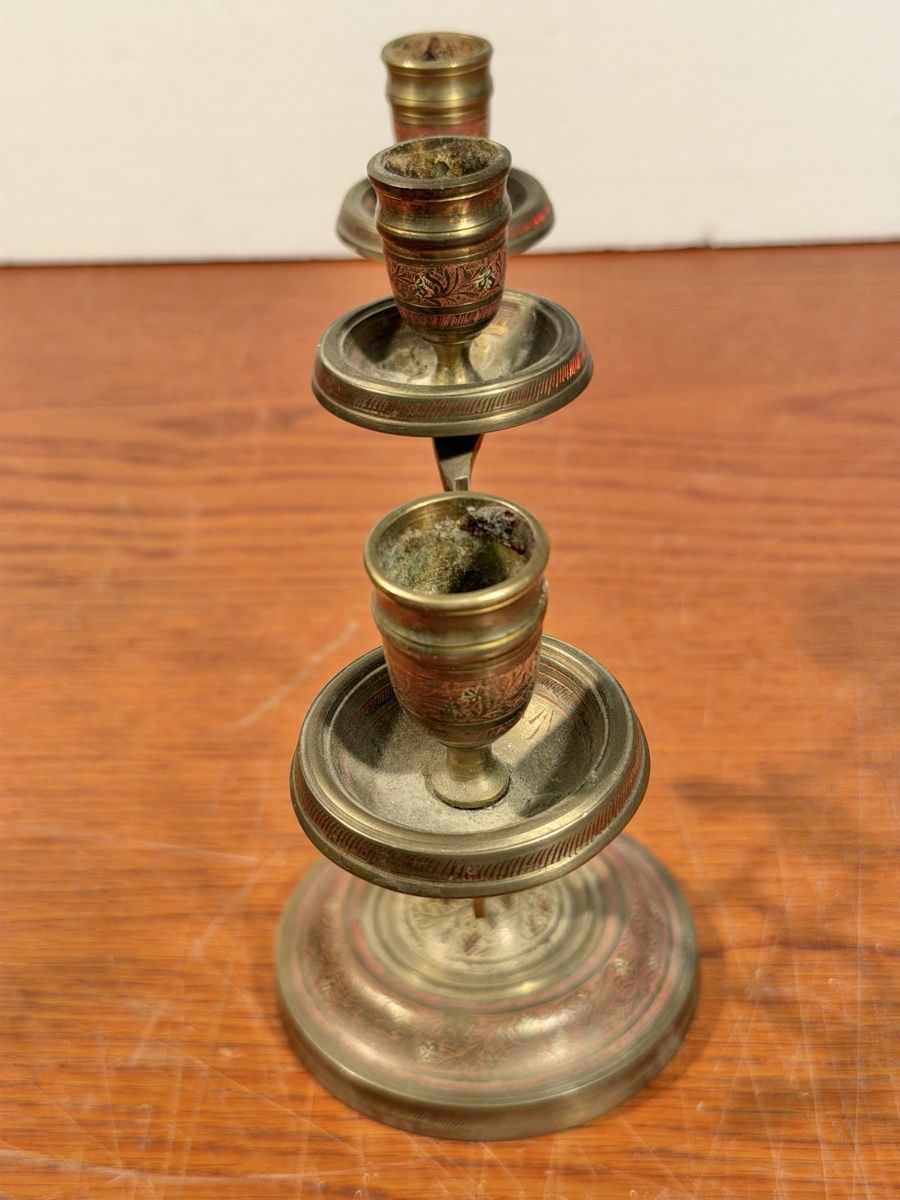 Portacandele: Vintage candlestick "Peacock" cut work design brass – Usato da Lausanne venduto da vas_cdb2 2