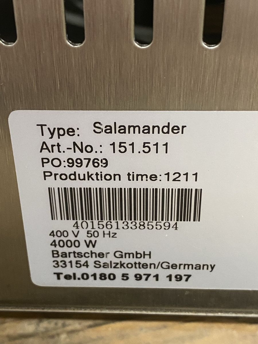 Salamander Küchengeräte: Bartscher Salamander – Gebraucht aus Ibach von Skoda2004 6