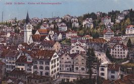 St. Gallen Kirche mit Rosenbergquartier  N° 2409  1925
