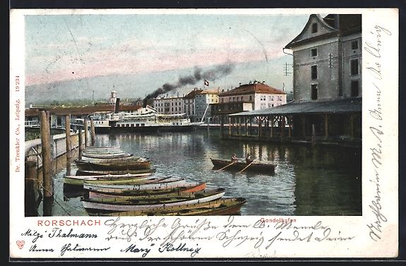 Cartoline postali: AK Rorschach, Gondelhafen, 1903 – Usato da Berlin venduto da bartko-reher