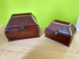 Antike ZWEI Holzboxen Indien
