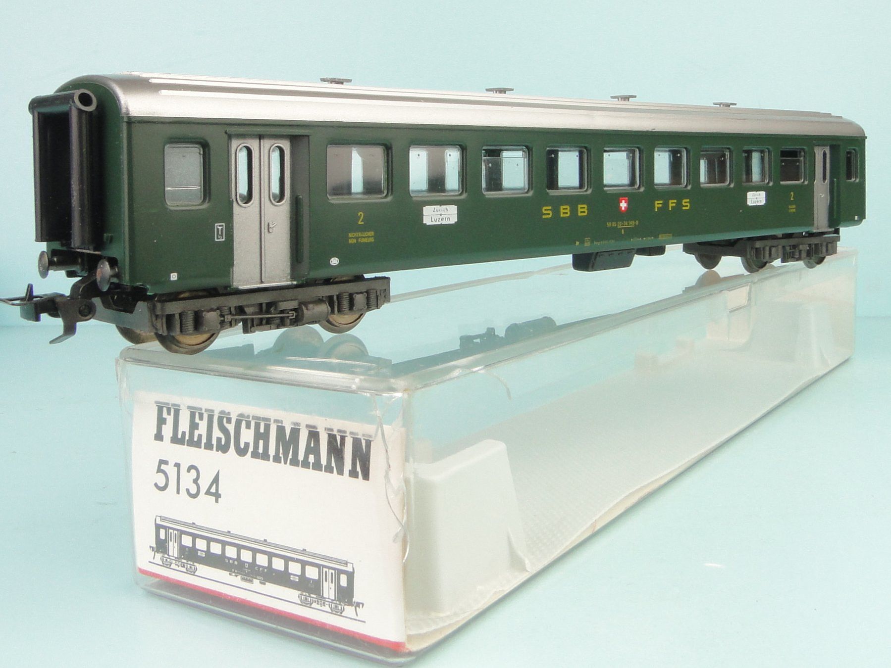 Fleischmann Modellini di ferrovie: Fleischmann 5134 SBB EW II, Märklin Kupplung – Usato da Bülach venduto da cann11 1
