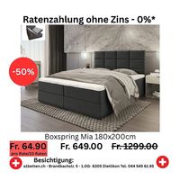 neues Boxspringbett Mia Ratenzahlung Besichtigung
