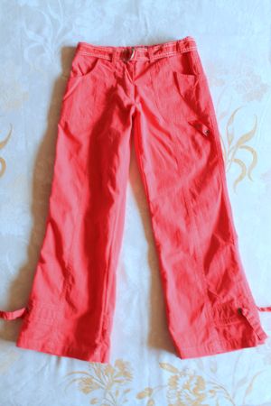 H4-KIDS.de * rote HOSE mit Stoffgürtel  140