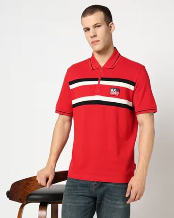 ⭐️ARMANI EXCHANGE⭐️ Polo Shirt Poloshirt Retro Sport Rot S
