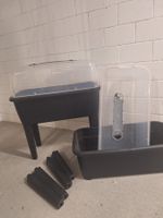 2 Hochbeete mit Deckel, 45 Liter, schwarz 80x40 cm