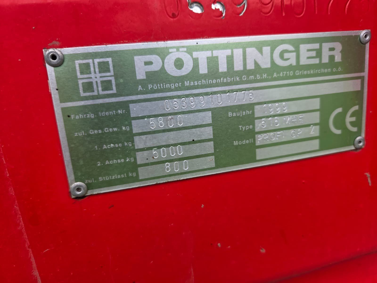 Pöttinger Rimorchi: Pöttinger Ladewagen Profi GP 2 – Usato da Mels venduto da lad_8ctm 4