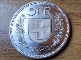 5 Franken 2020 - unzirkuliert/Stempelglanz!