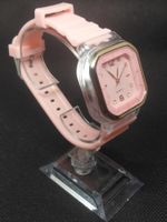 Montre/bracelet 24,5 cm  en silicone Pin Time, cadran /4 cm