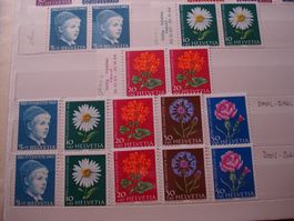 Satz Pro Juventute 1962, **, Blumen, mit + ohne Leuchtstoff